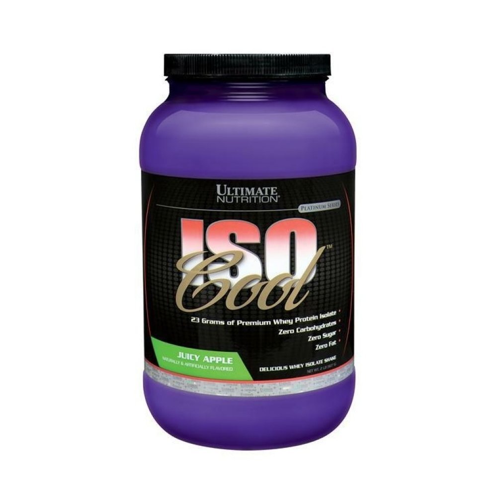 Ultimate Nutrition ISO Cool Pure Whey Protein Isolate Powder - Keto Friendly - 0 Carb 0 Fat 0 Sugar - 23 Grams of Protein Per Serving, 2 Pounds, Juicy Apple