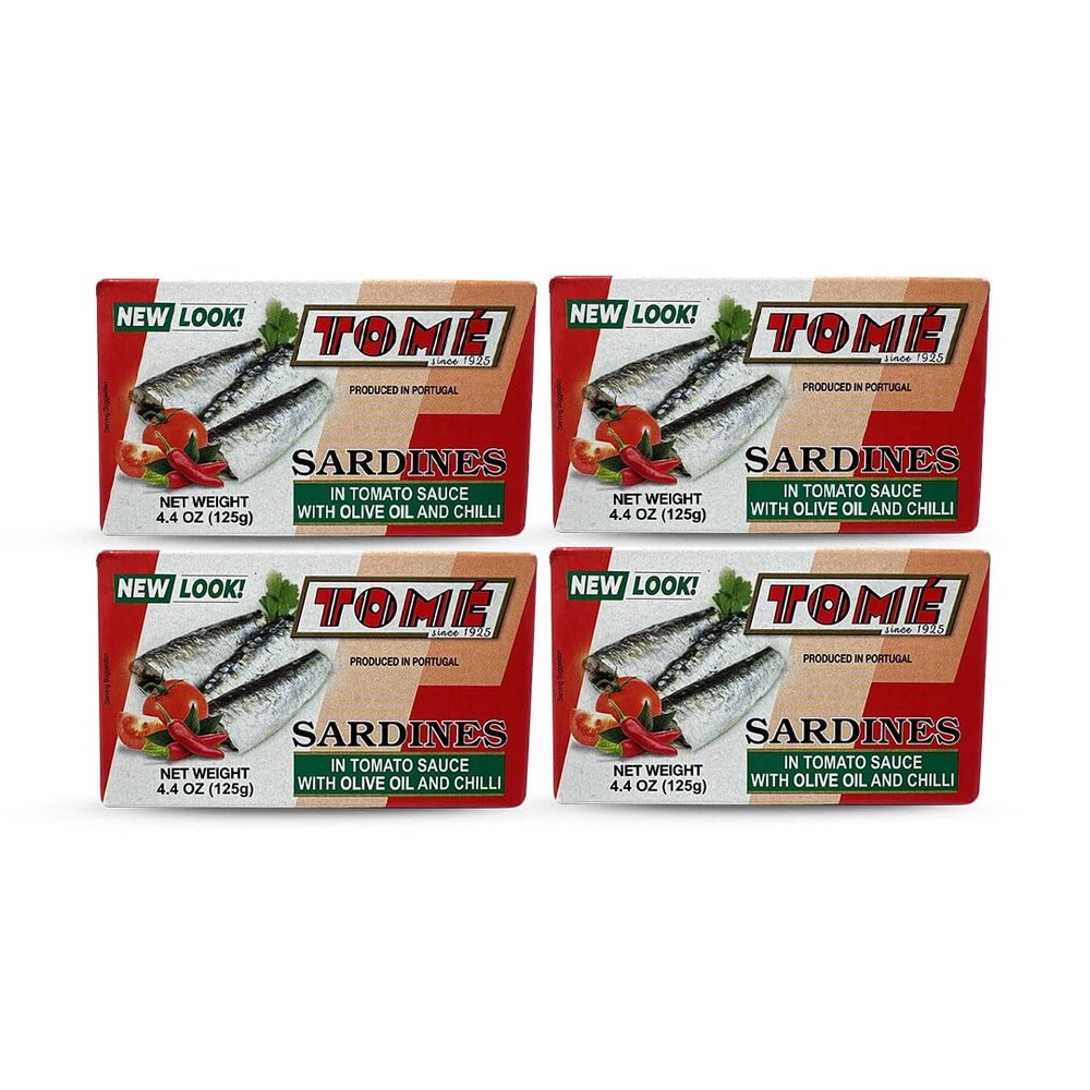 4 Packs Tome Sardines (In Tomato Sauce w/ Olive Oil & Chili) 125g Ea