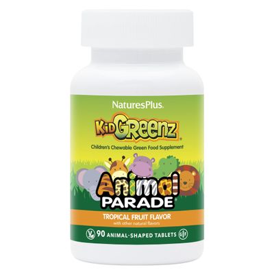 NaturesPlus Animal Parade KidGreenz - 90 Animal-Shaped Chewable Tablets, Pack of 3 - Includes Superfood Blend - Vegetarian, Gluten Free - 270 Total Servings