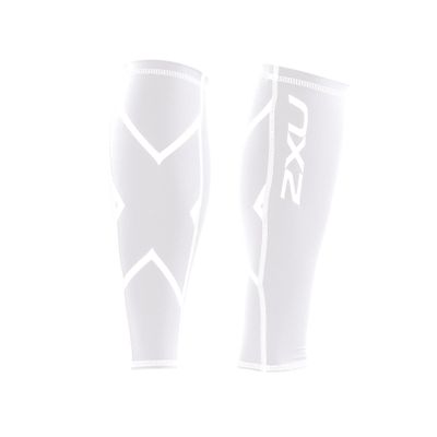 2XU Non-Stirrup Compression Calf Guards White/White, S