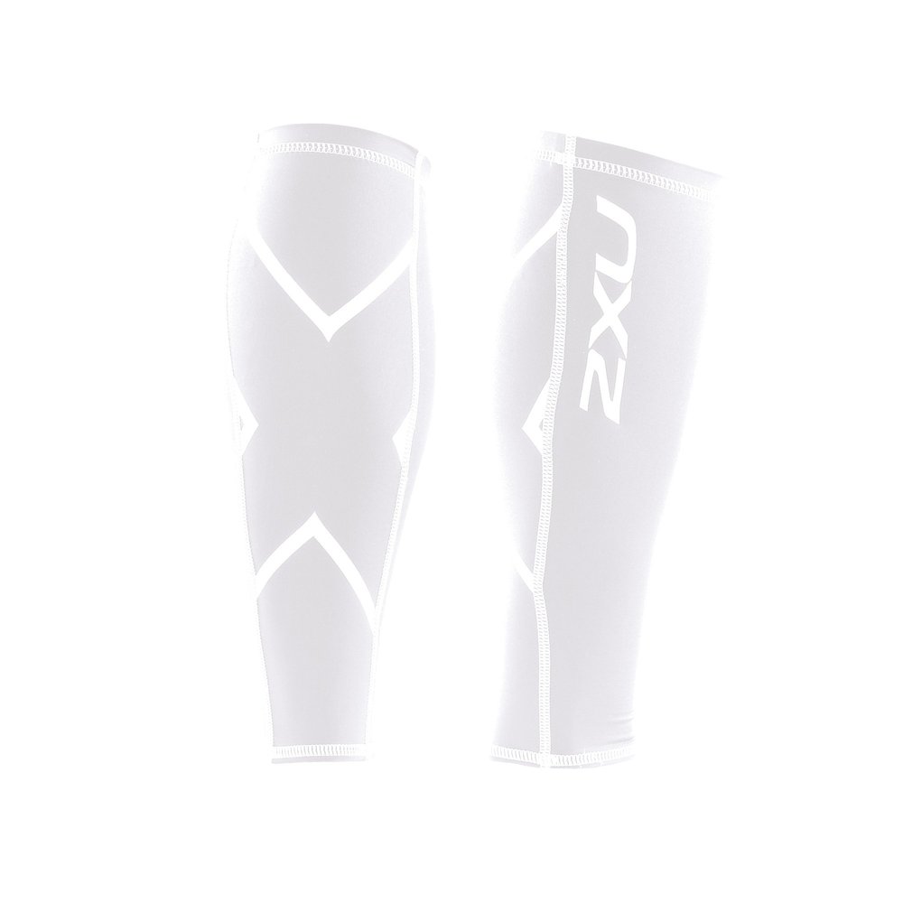 2XU Non-Stirrup Compression Calf Guards White/White, S
