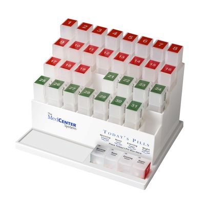 Medcenter Monthly Pill Box Organizer HSA/FSA, 4 Times a Day, Large 31 Daily Pill Cases with Compartments for Vitamins, Supplements, Medication, 31 Day Pill Organizer