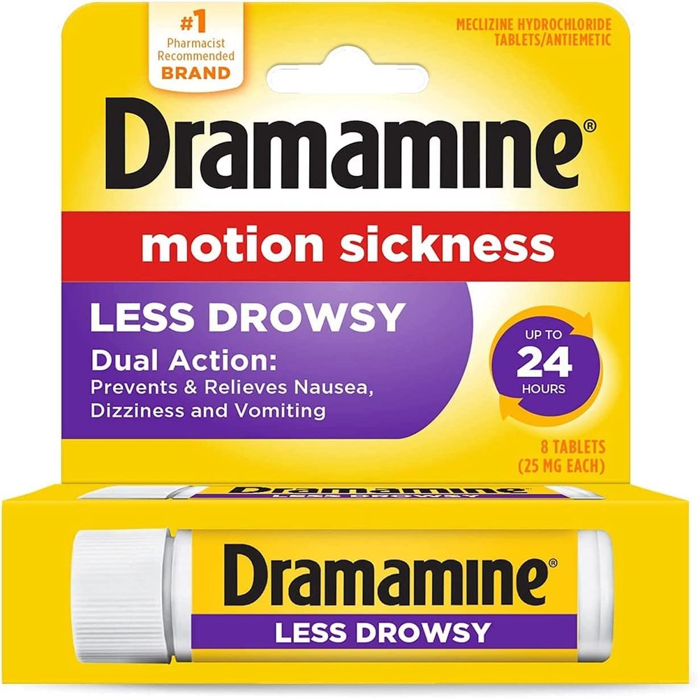 Dramamine Less Drowsy Formula, 8 Tablets (Pack of 8)