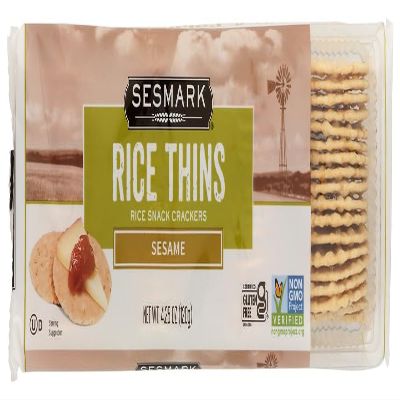 Sesmark Rice Thins, Sesame, Gluten Free, 4.25 oz ctages, 12 ct (Quantity of 1)
