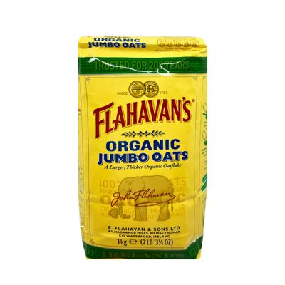 Flahavan's Organic Jumbo Oats | A Larger, Thicker Organic Oatflake | Trusted For Over 200 Years | 2.2 Lbs (1kg)