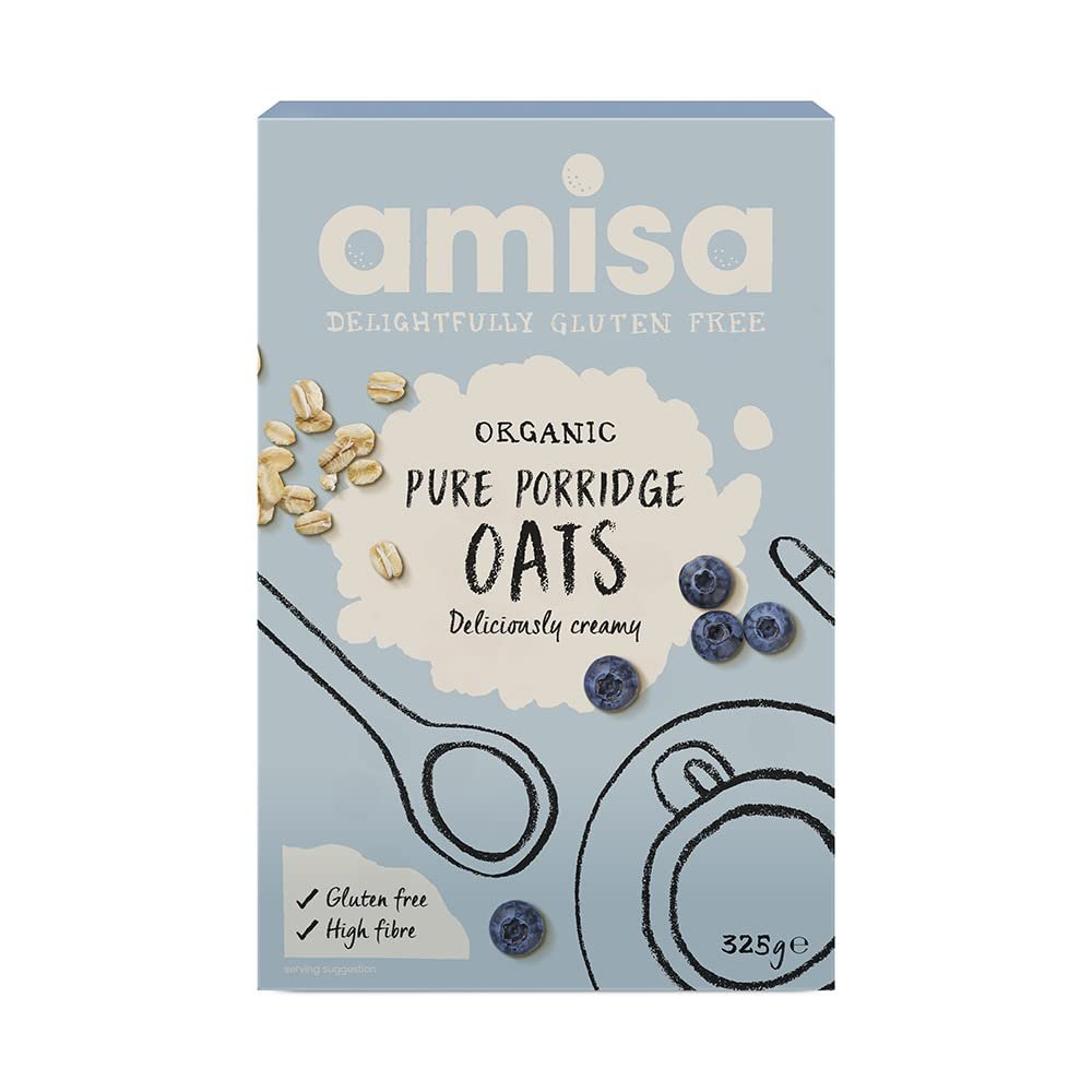 Amisa Organic Gluten Free Pure Porridge Oats 325g - Pack of 6