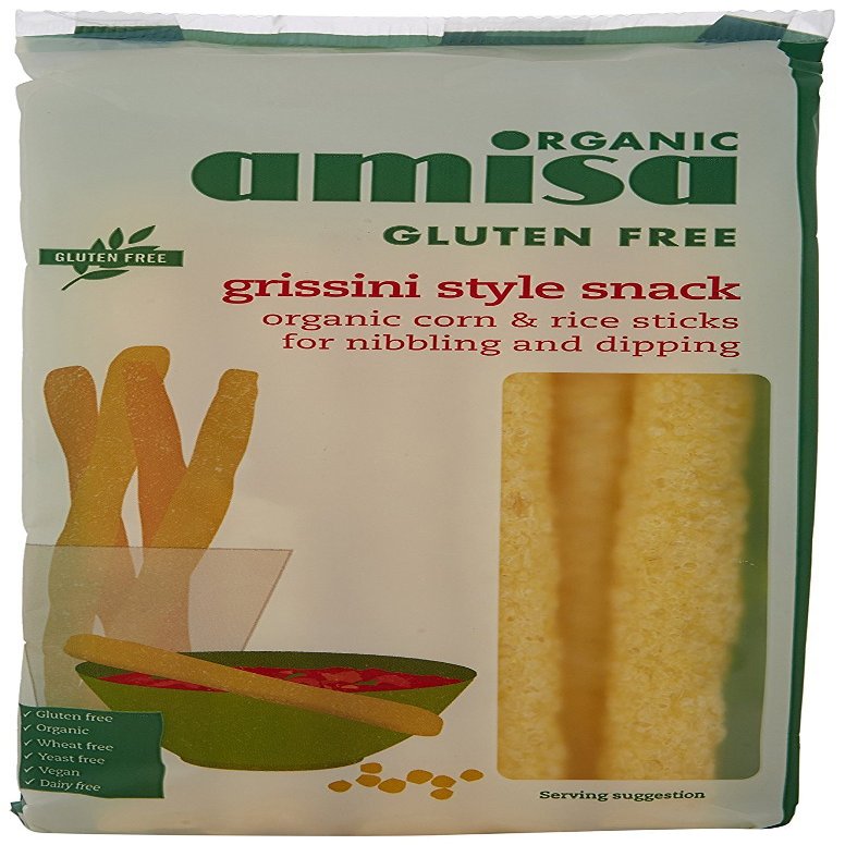 Amisa Organic Gluten Free Grissini Rice and Corn 100 g (Pack of 6)