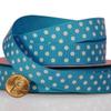 3/8" X 25 Yards Turquoise/White Polka Dots Grosgrain Ribbon view 1