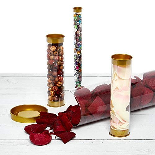 Clear Plastic Tube with Gold Ends 3/4" X 8" - 0.022" Thick | Quantity: 768