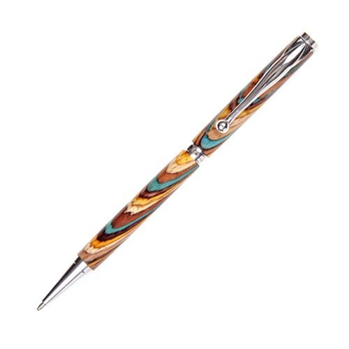 Lanier Pens Slimline Twist Pen - Rhodium - Southwest Color Grain