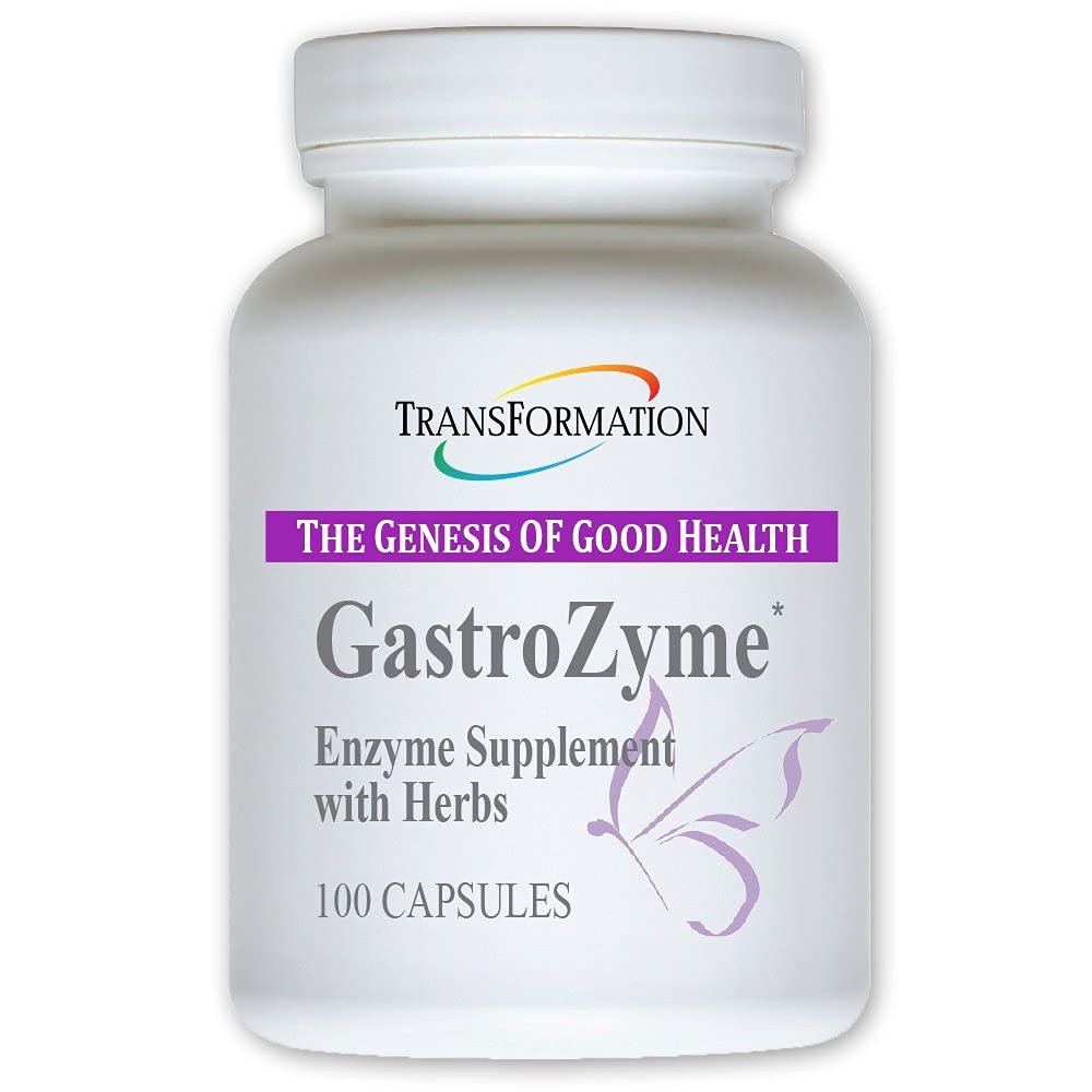 TRANSFORMATION THE GENESIS OF GOOD HEALTH - GastroZymeDigestive Supplement, Uniquely Formulated with Enzymes & Papaya Leaf, Plant Based with Herbs, Soothes - Relieves Gastrointestinal Discomfort, 100
