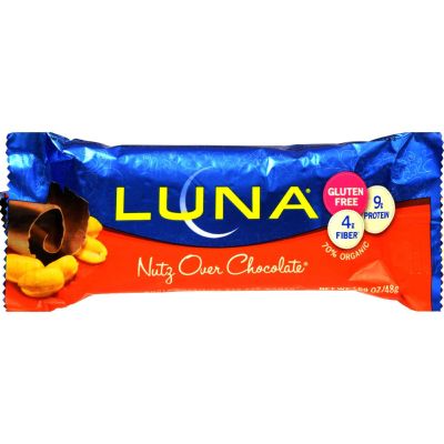 Luna Organic Nutz Over Chocolate Nutrition Bar, 1.69 Ounce -- 15 per case.
