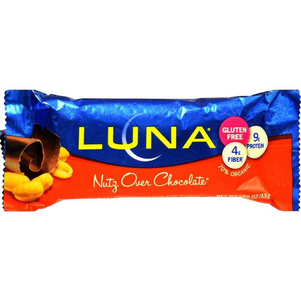 Luna Organic Nutz Over Chocolate Nutrition Bar, 1.69 Ounce -- 15 per case.