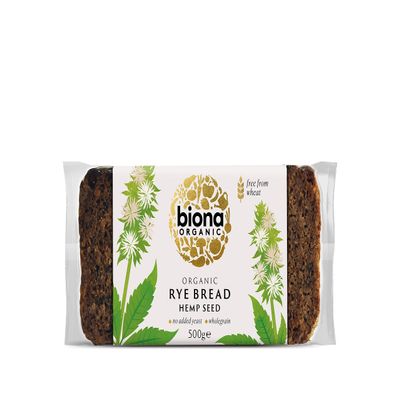 Biona Rye Hempseed Organic Bread 500 g (Pack of 6)