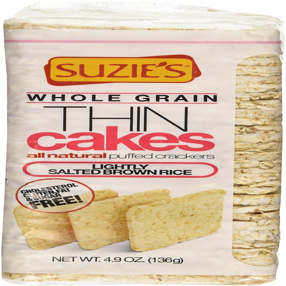 Suzie's, Thin Cakes, Whole Grain Puffed Crackers, Lightly Salted Brown Rice Flavor - 4.9oz Bag