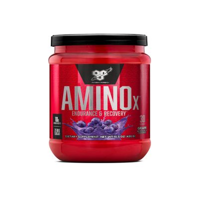 BSN Amino X Muscle Recovery & Endurance Powder with BCAAs, 10 Grams of Amino Acids, Keto Friendly, Caffeine-Free, Support Endurance, Zero Sugar, Grape, 30 servings, 15.34 Ounce (Packaging May Vary)