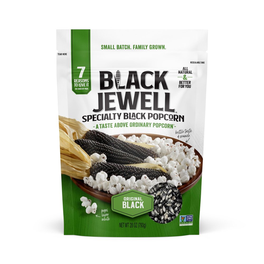 Black Jewell Unpopped Popcorn Kernels, Original Black, 28.35oz (Pack of 3)