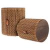 BambooMN Granulated Bamboo Charcoal Odor Absorber Bag in Decorative 4" Brown Cylinder, 4 Sets view 1