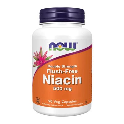 NOW Foods - Niacin Flush-Free Double Strength 500 mg. - 90 Vegetable Capsule(s)