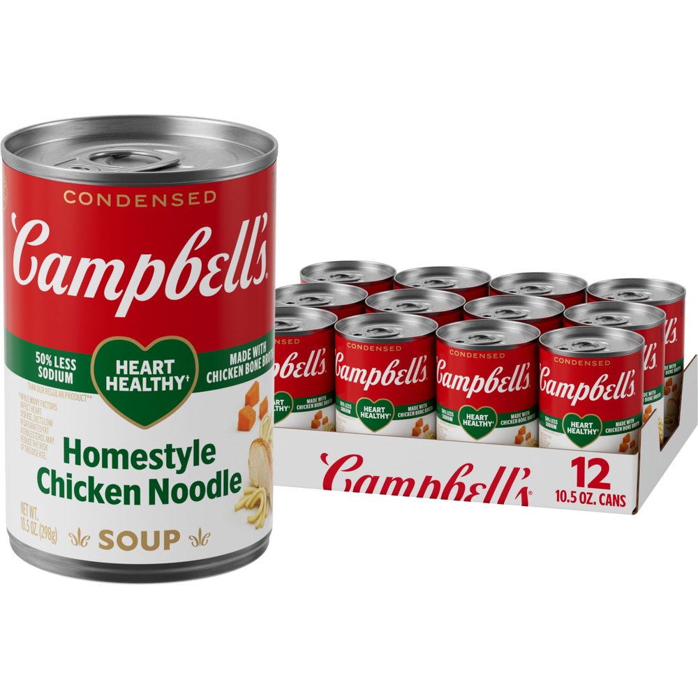 Campbells Condensed Heart Healthy Homestyle Chicken Noodle Soup, 10.5 oz Can (12 Pack)