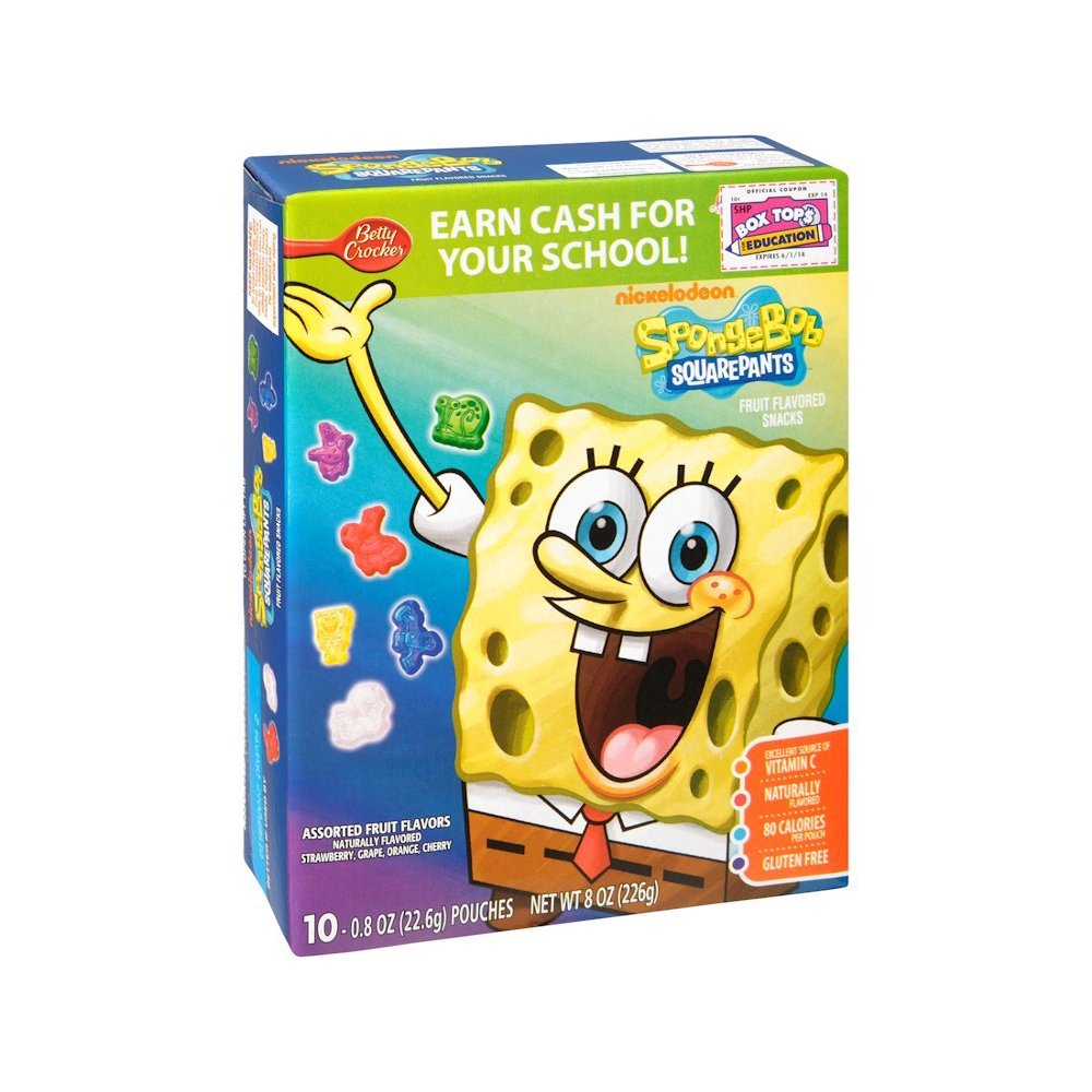 Spongebob Squarepants Fruit Flavored Snacks 8 oz (Pack of 10)