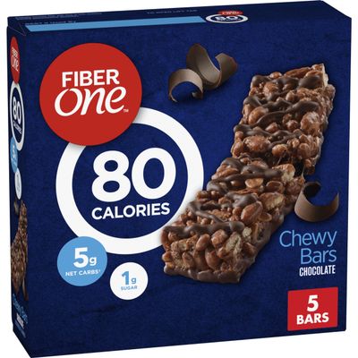 Fiber One 80 Calorie Chewy Bars, Chocolate, Snack Bars, 5 Ct, 4.1 oz