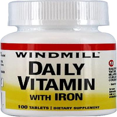 Windmill Daily Vitamin Tablets with Iron 100 Tablets (Pack of 3)