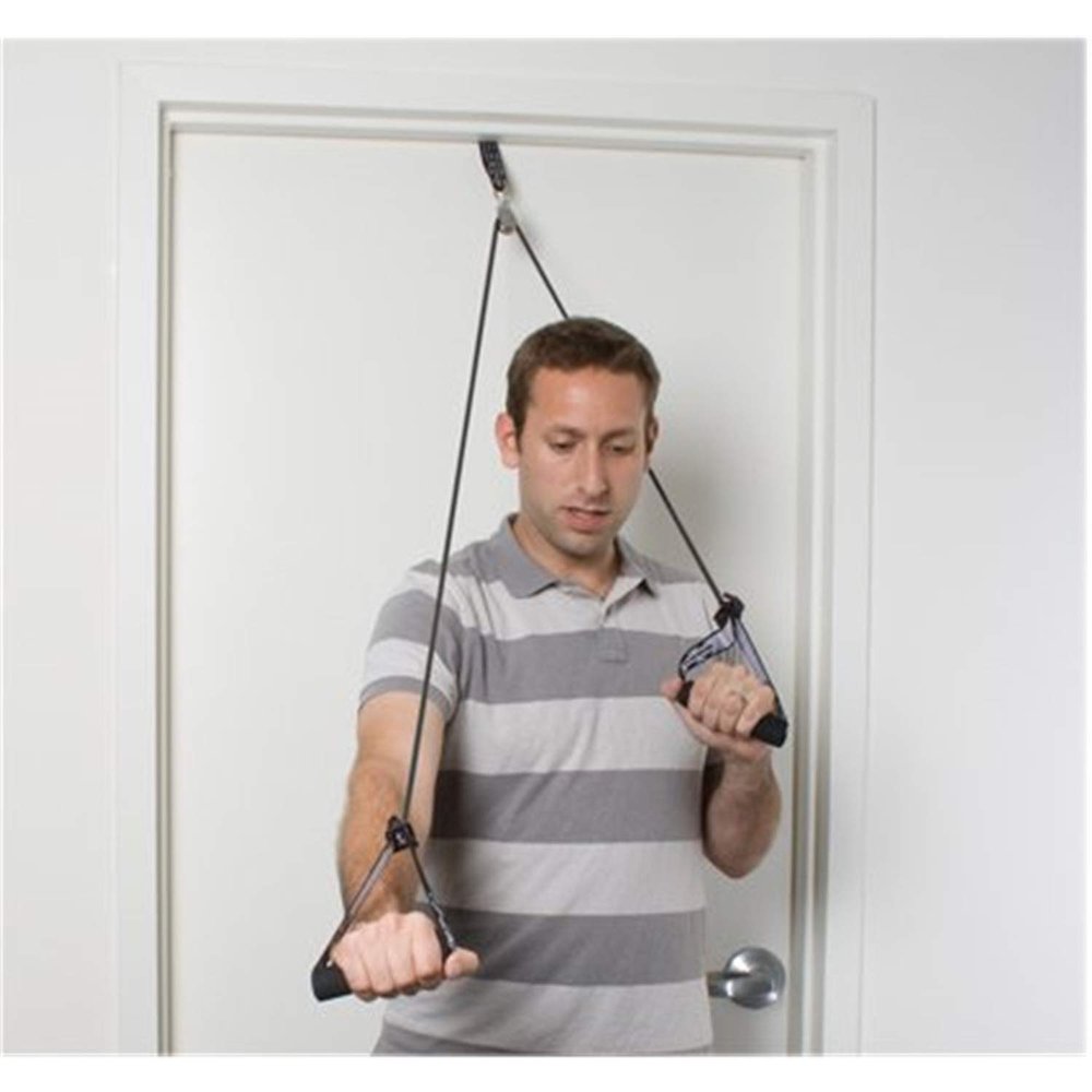 CanDo 10-5044 Tubing Shoulder Pulley Exercisers, X-Heavy, Black