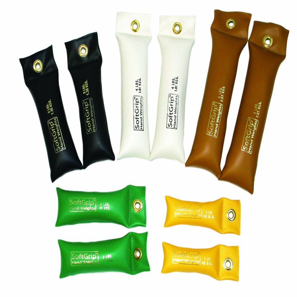 CanDo 10-0383 SoftGrip Hand Weight 10-piece Set, 2 each 1, 2, 3, 4, 5