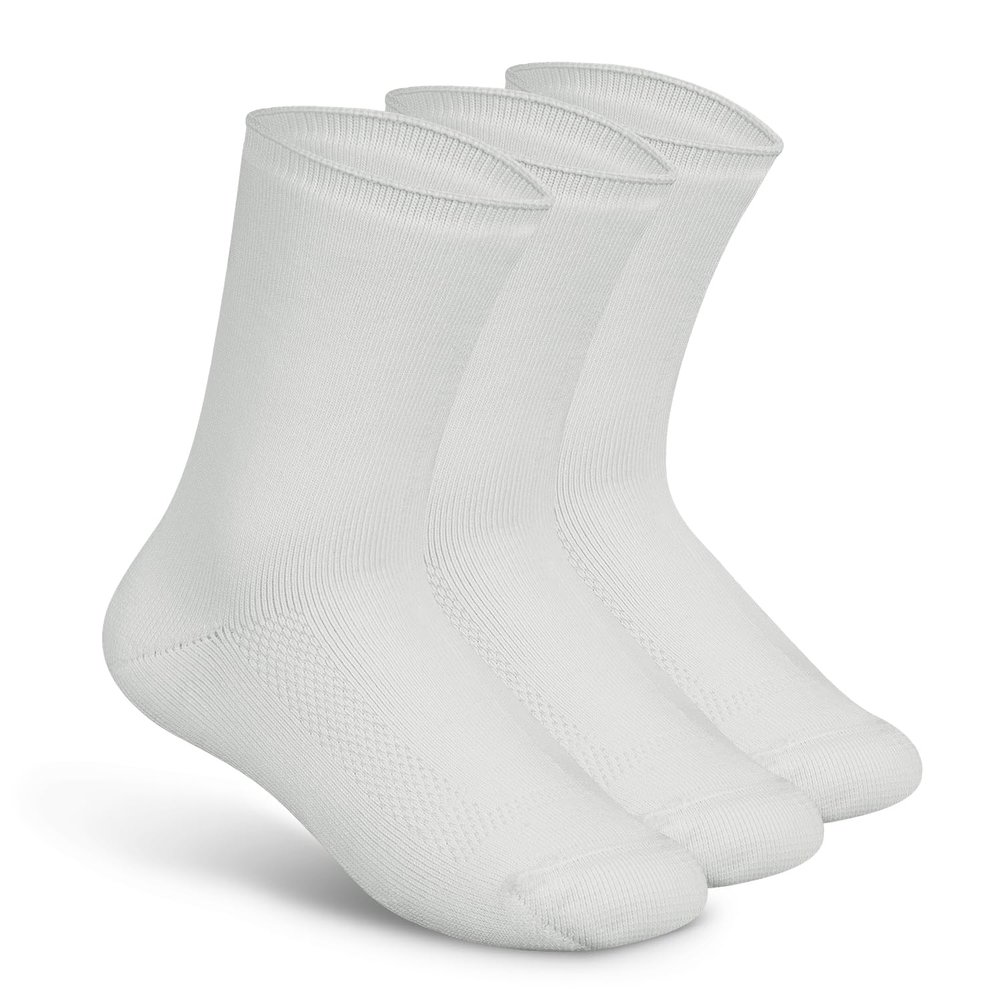 Orthofeet Extra Roomy Non-Binding Non-Constrictive Circulation Seam Free Socks, 3 Pack