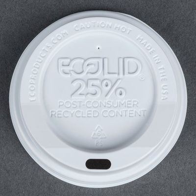 Eco-Products 8 oz. Recycled Content Hot Paper Cup Lid - White 100 / Pack
