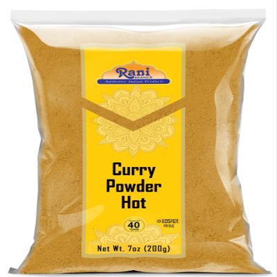 Rani Curry Powder Hot (11-Spice Authentic Indian Blend) 7oz (200g) ~ All Natural | Salt-Free | Vegan | No Colors | Gluten Friendly | NON-GMO | Kosher | Indian Origin