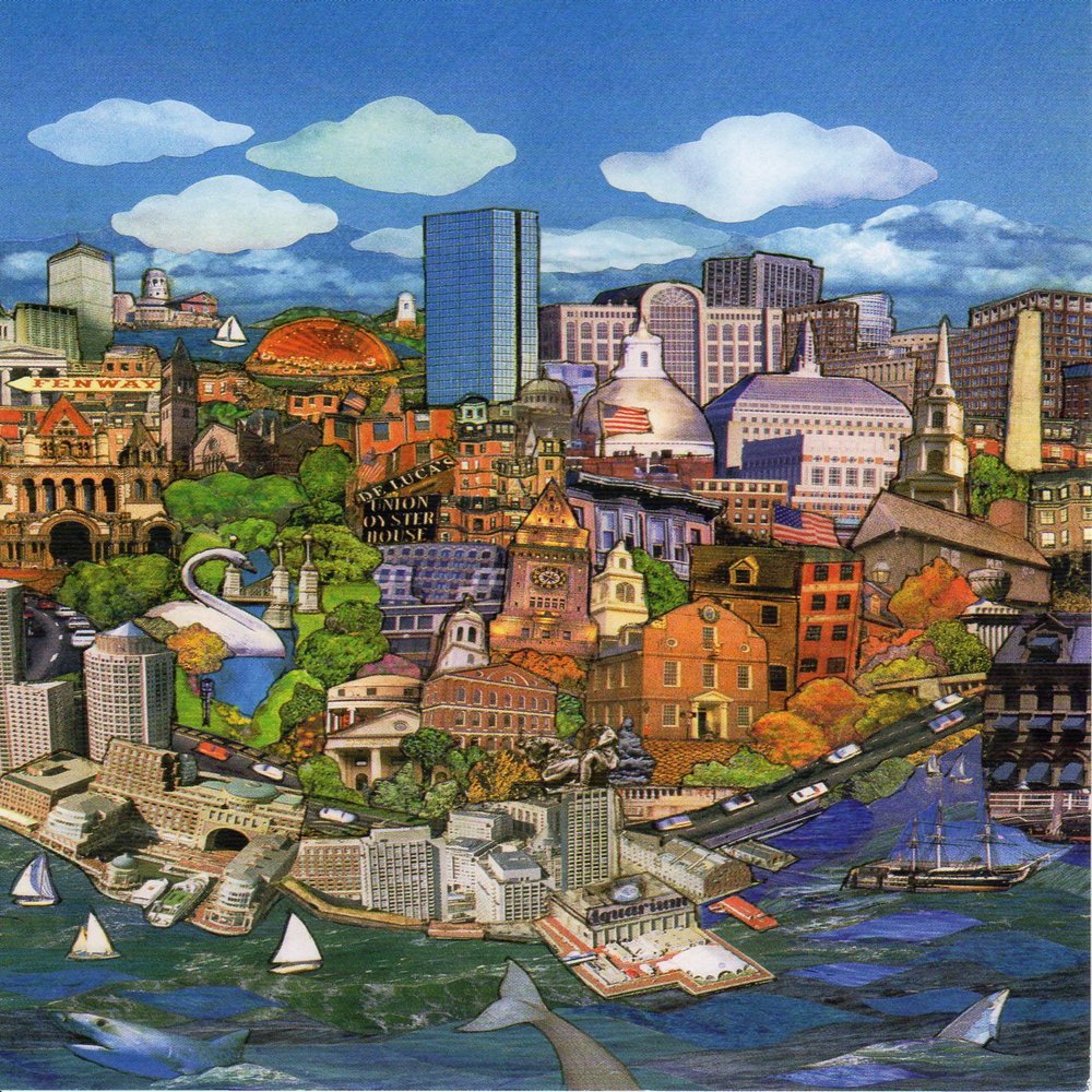 Allport Editions Boston Cityscape Blank Note Cards with Envelopes - Box of 12 (Cityscapes by Alejandra Vernon)
