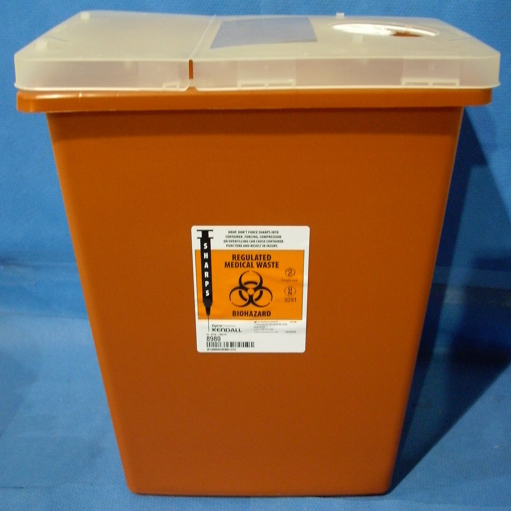 Biohazard/Sharps Containers, 8 Gallon, Case of 10