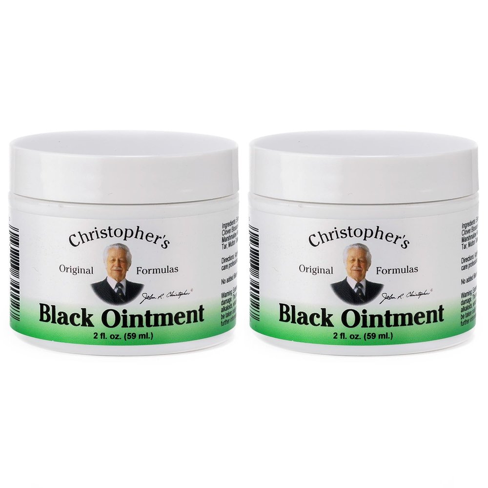 Christopher's Original Formulas Black Drawing Ointment, Natural Herbal Drawing Salve Ointment, 2 oz - Pack of 2