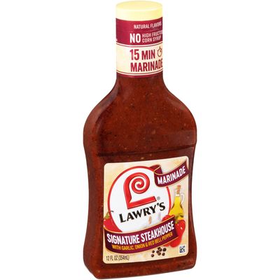 Lawry's Signature Steakhouse with Garlic, Onion & Red Bell Pepper Marinade, 12 fl oz (Pack of 6)