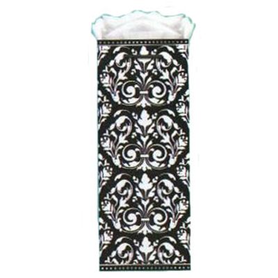 Amscan Sturdy Formal Affair Paper Bottle Bag Perfect for Wine Gifts, 13 x 5-1/4 x 3-1/2", White/Black