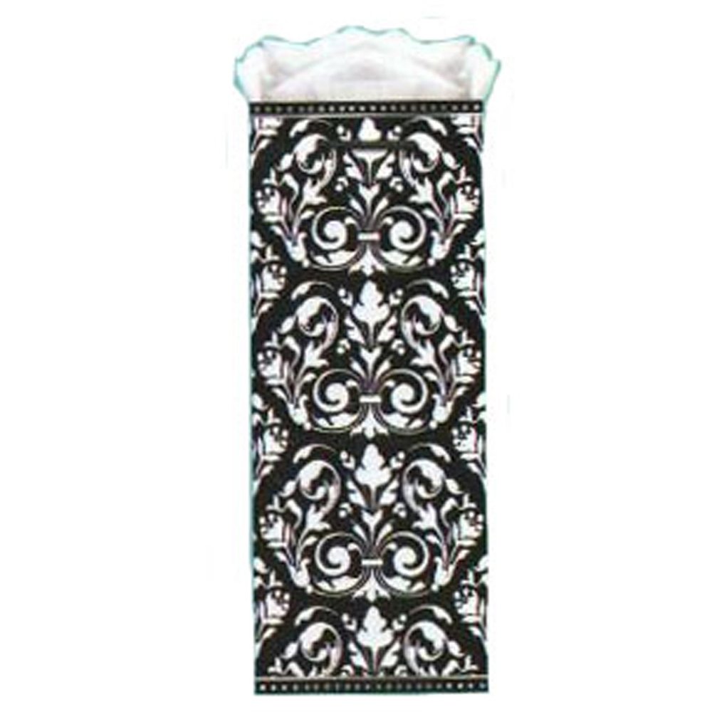 Amscan Sturdy Formal Affair Paper Bottle Bag Perfect for Wine Gifts, 13 x 5-1/4 x 3-1/2", White/Black