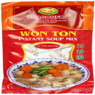 Dragonfly Won Ton Instant Soup Mix, 1.6-Ounce (Pack of 8)