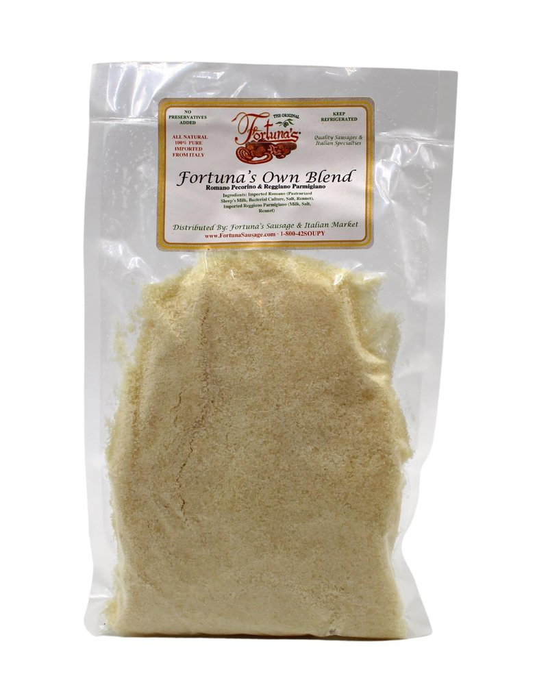 Fortuna's Grated Cheese Blend - 8oz Bag of Parmigiano & Romano Pecorino Cheese Imported from Italy - Perfect for Pasta, Pizza, and More!