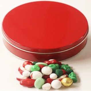 Scott's Cakes Chocolate Deluxe Mix in a Small Solid Red Tin