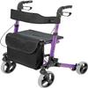 HealthSmart Walker Rollator with Seat and Backrest, FSA HSA Eligible, Adjustable Handle Height, Storage Bag and a Durable Lightweight Frame That Easily Folds While Supporting up to 300 pounds view 1