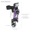 HealthSmart Walker Rollator with Seat and Backrest, FSA HSA Eligible, Adjustable Handle Height, Storage Bag and a Durable Lightweight Frame That Easily Folds While Supporting up to 300 pounds view 3