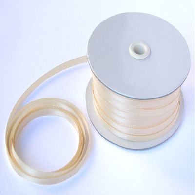 1/8in. Wide Cream Double Faced Satin Ribbon (100 Yards)