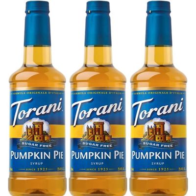 Torani Sugar Free Pumpkin Pie 750 ML (Pack of 3)