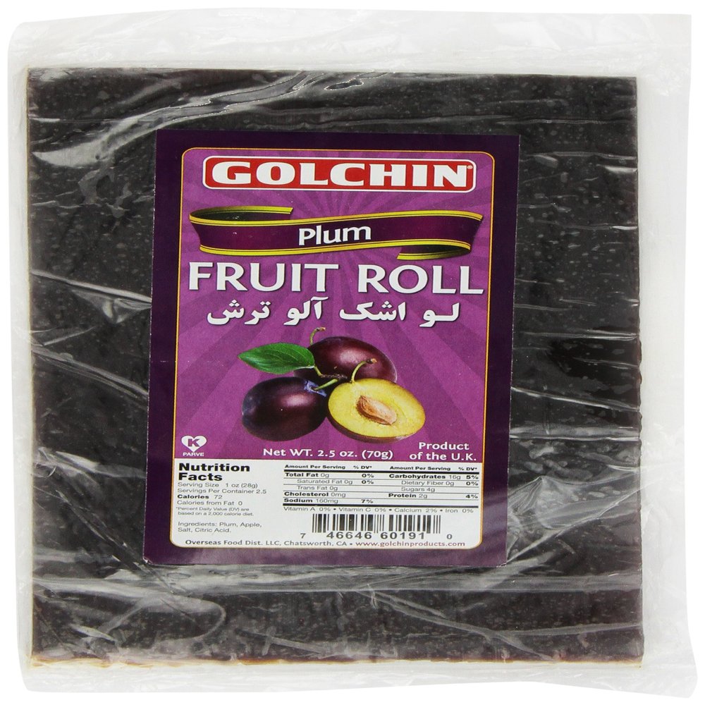 Golchin Plum Fruit Rolls, Aloo, 2.5 Ounce