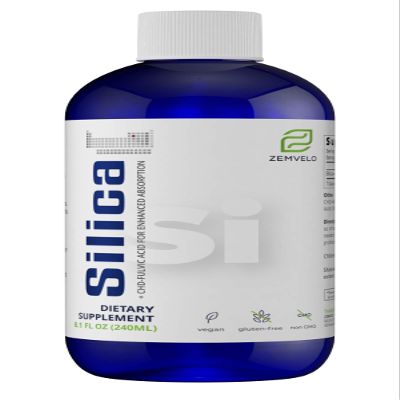 Zemvelo Liquid Ionic Silica - Hair, Skin & Nails Nutrition | Collagen Support | Joint Support for Health Tendons & Cartilage | 8 oz, 48 Day Supply