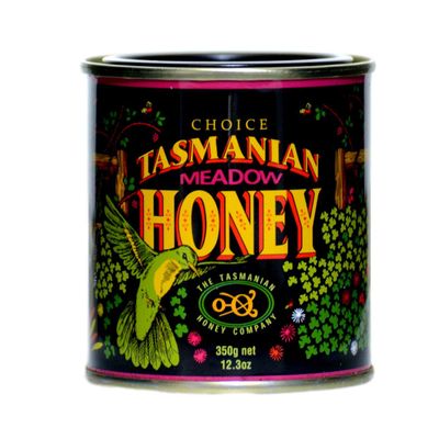 Tasmanian Honey Company Tasmanian | Meadow Honey | 350g | Unfiltered | Raw | Bio-Active Compounds | Product of Australia | Iconic Metal Can |