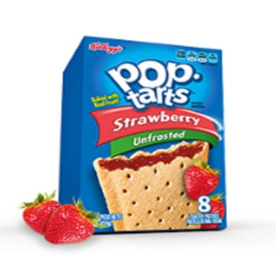 Kellogg's, Pop Tarts, Unfrosted Strawberry, 8-Count Box (Pack of 6)