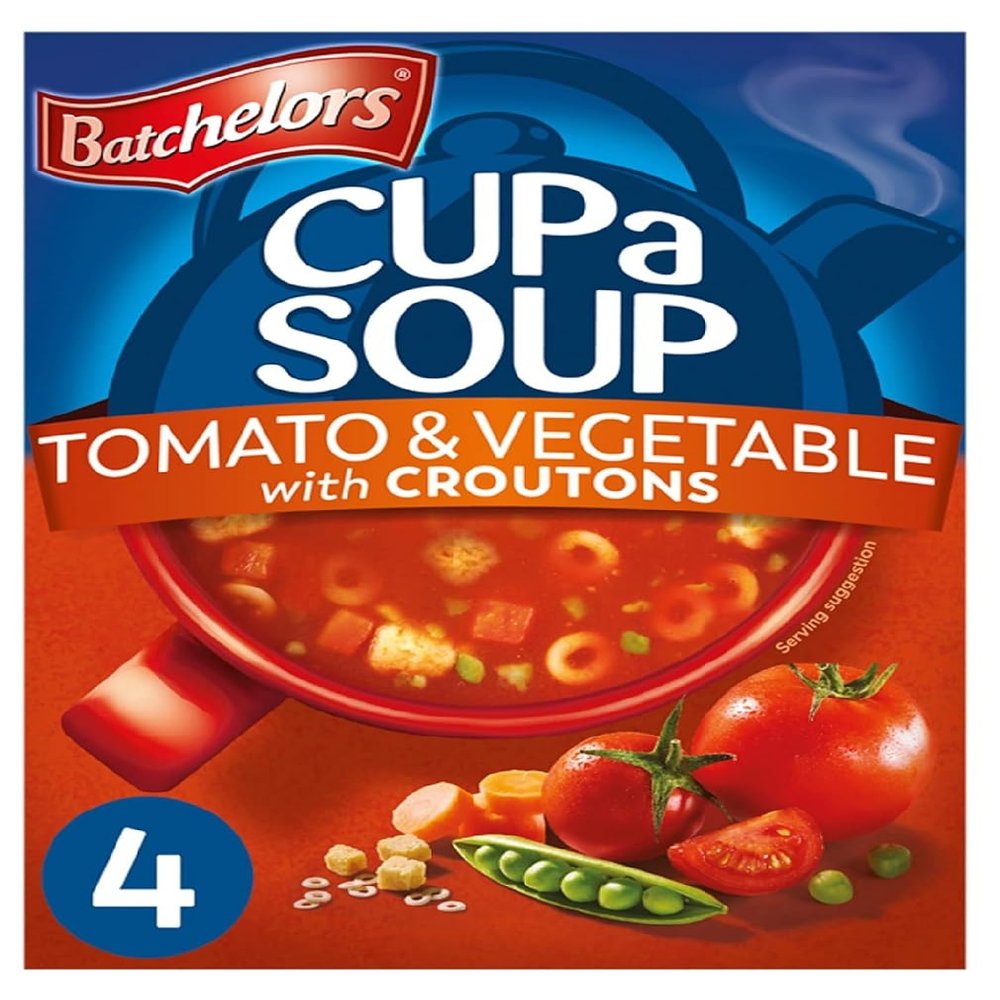 Batchelors Cup a Soup with Croutons Tomato and Vegetable 4 Sachets 104 g (Pack of 9)